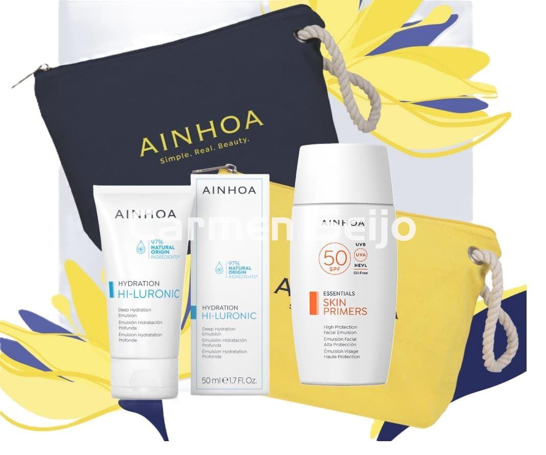 Ainhoa Cosmetics Pack Hidratante Emulsión Hi-Luronic y Emulsión Solar SPF 50 - Imagen 1