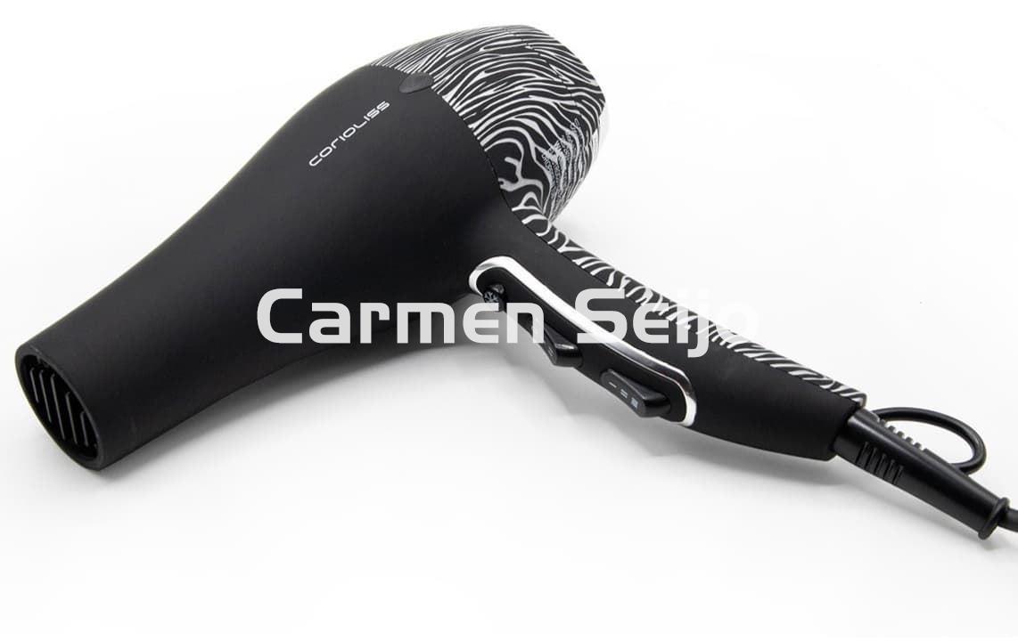 Corioliss Secador Flow DC Silver Zebra Soft Touch - Imagen 1