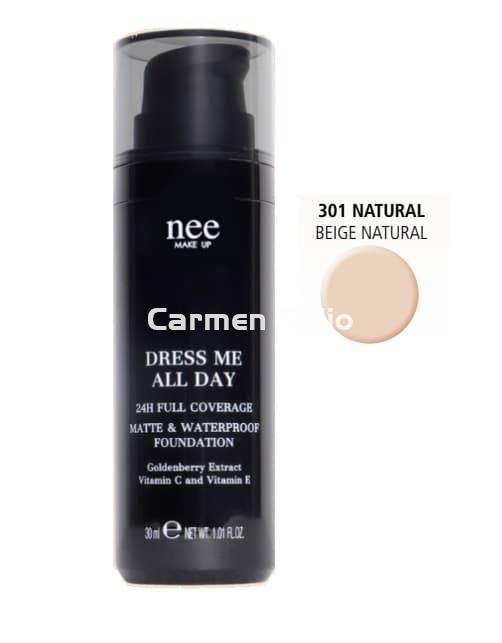 Nee Make Up Milano Maquillaje Mate y Waterproof Dress Me All Day 301 Beige Natural - Imagen 1