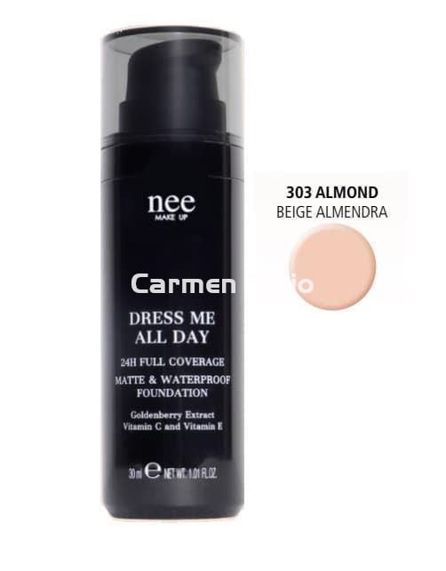 Nee Make Up Milano Maquillaje Mate y Waterproof Dress Me All Day 303 Almendra - Imagen 1