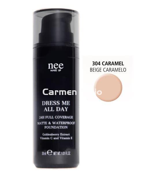 Nee Make Up Milano Maquillaje Mate y Waterproof Dress Me All Day 304 Caramelo - Imagen 1